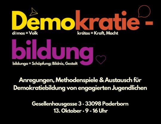 Demokratiebildung – Fortbildung für alle Interessierten in der Jugendarbeit
